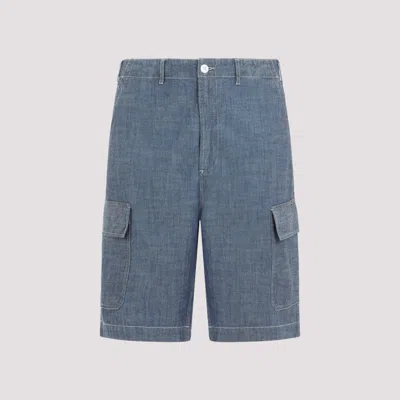 Universal Works Light Blue Indigo Mw Cotton Cargo Shorts