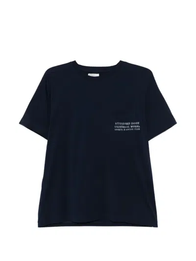 Universal Works Logo-detail T-shirt In Blue