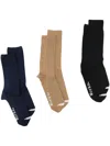 Universal Works Logo-print Socks (pack Of Three) In Black