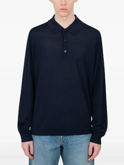 Universal Works Langärmeliges Poloshirt In Blue