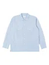 Universal Works Long Sleeve Utility Shirt In Blue