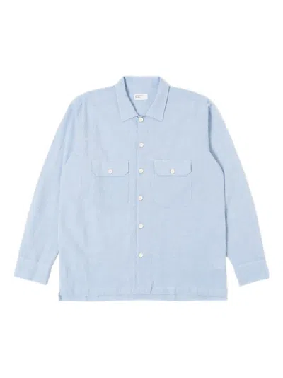 Universal Works Long Sleeve Utility Shirt In Blue
