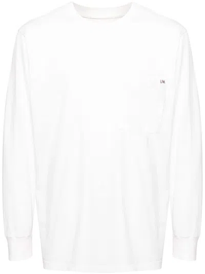 Universal Works Long Sleeves Organic Cotton Sweatshirt In White