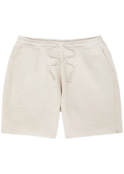Universal Works Lumber Waffle-knit Cotton Shorts In Cream