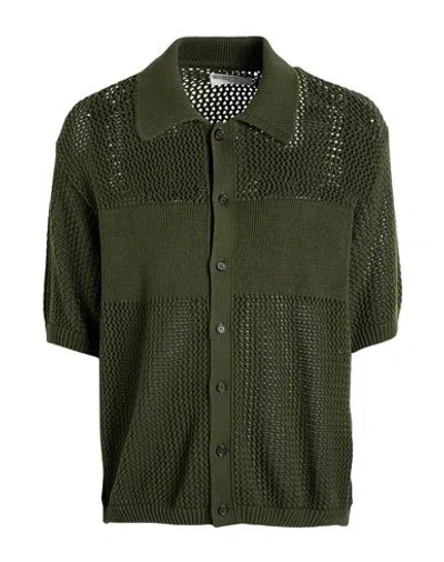 Universal Works Man Cardigan Military Green Size L Cotton