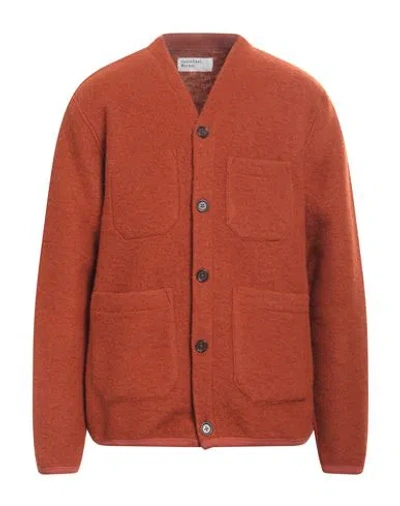 Universal Works Man Cardigan Rust Size L Wool, Polyester In Red