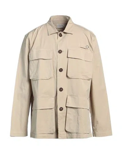 Universal Works Man Shirt Beige Size Xl Cotton, Elastane
