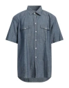 Universal Works Western Garage Short-sleeved Shirt In Blue