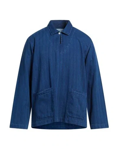 Universal Works Man Shirt Blue Size Xl Cotton