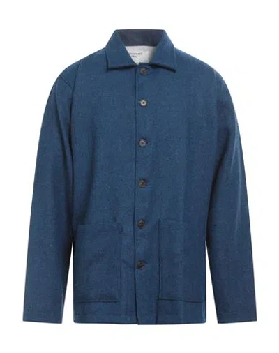 Universal Works Man Shirt Blue Size S Wool, Cotton In Blue