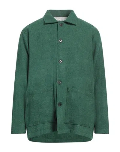 Universal Works Man Shirt Green Size S Wool, Cotton