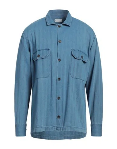 Universal Works Man Shirt Light Blue Size L Cotton