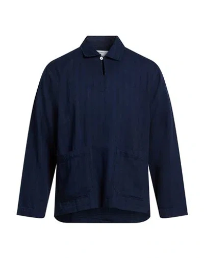 Universal Works Man Shirt Midnight Blue Size L Cotton, Recycled Cotton
