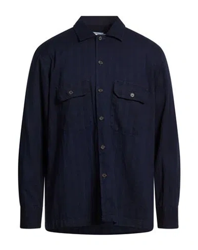 Universal Works Man Shirt Midnight Blue Size Xl Cotton, Recycled Cotton