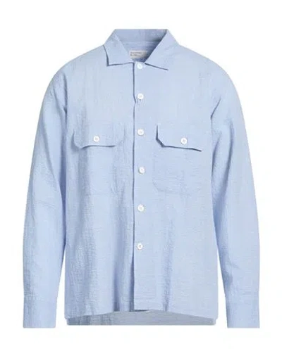 Universal Works Man Shirt Sky Blue Size M Cotton In Multi