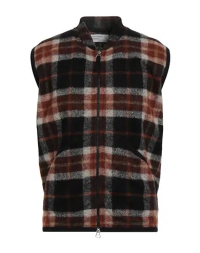 Universal Works Man Vest Brown Size Xl Acrylic, Wool, Polyester