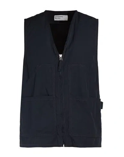 Universal Works Man Vest Navy Size S Cotton In Blue