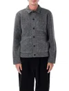 Universal Works Uniform Button-up Patch-pocket Jacket In Grey Marl