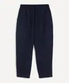 Universal Works Mens Black-indigo Denim Camo Braga Trousers In Blue