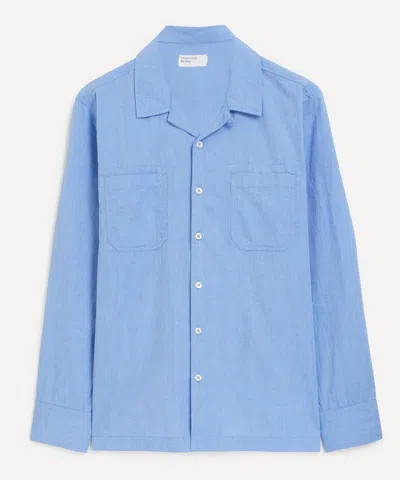 Universal Works Mens Blue End Cotton Shirt