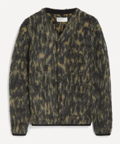 UNIVERSAL WORKS UNIVERSAL WORKS MENS CHARCOAL DOLCE FLEECE CARDIGAN