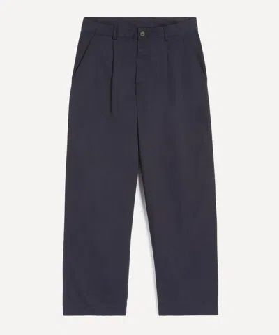 Universal Works Mens Duke Twill Wide-leg Trousers In Black