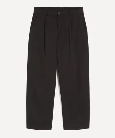 Universal Works Mens Duke Twill Wide-leg Trousers In Black