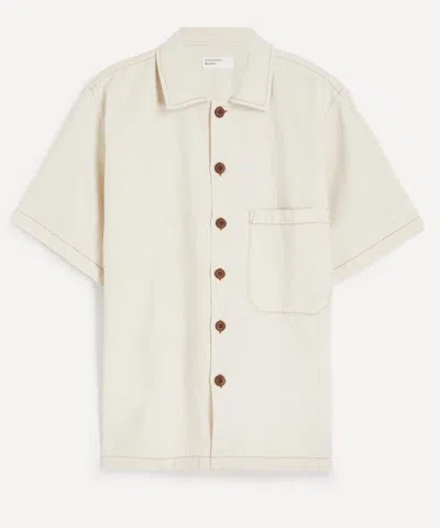Universal Works Mens Ecru Koko Cotlin Short-sleeve Fatigue Shirt In Neutral