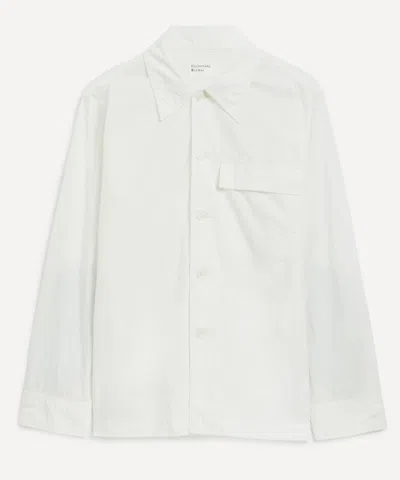 Universal Works Mens Ecru Poplin Cruiser Shirt In White