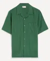 Universal Works Letts Short-sleeve Camp-collar Shirt In Green