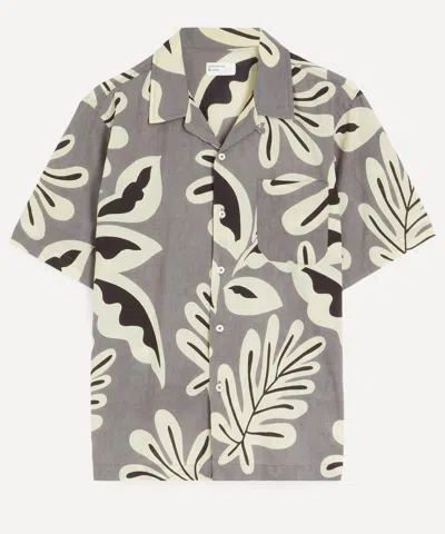 Universal Works Mens Grey Baja Print Road Shirt In Gray