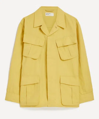 Universal Works Mens Lemon Linen Slub Weave Jungle Jacket In Yellow