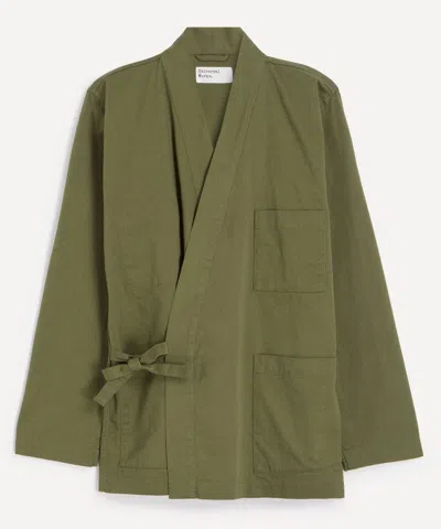 Universal Works Mens Light Olive Twill Kyoto Work Jacket In Green