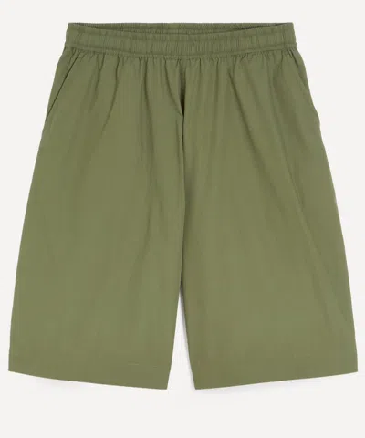 Universal Works Mens Olive Broadcloth Vacation Shorts In Green
