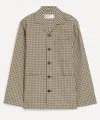 Universal Works Mens Olive Dobby Check Cancun Jacket In Neutral