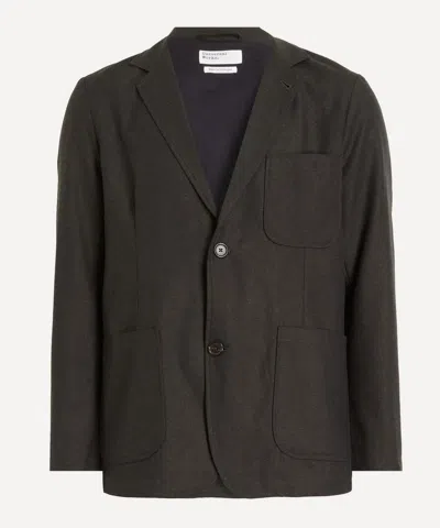 Universal Works Mens Olive Marl Tropical Suiting Two-button Jacket In Multi