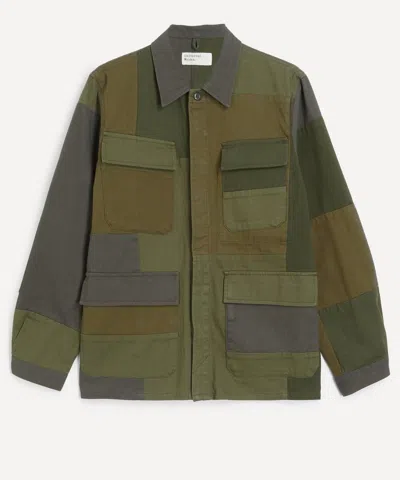 Universal Works Mens Patchwork Twill Fatigue Jacket In Olive