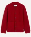 Universal Works Mens Red Wool Fleece Avance Cardigan In Red