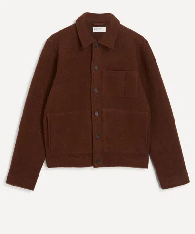 Universal Works Mens Uniform Wool-blend Fleece Jacket In Brown