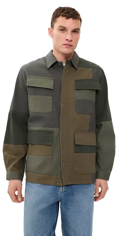Universal Works Mw Patchwork Twill Fatigue Jacket Olive