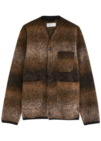 Universal Works Ombré Wool-blend Cardigan In Brown