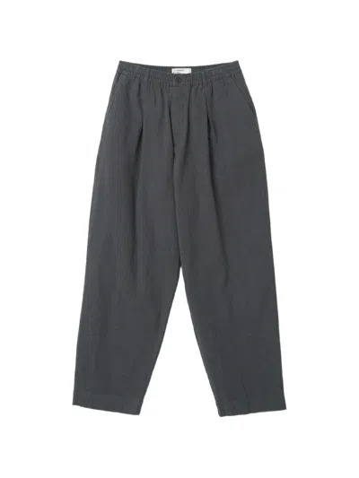 Universal Works Oxford Pleated Trousers In Gray