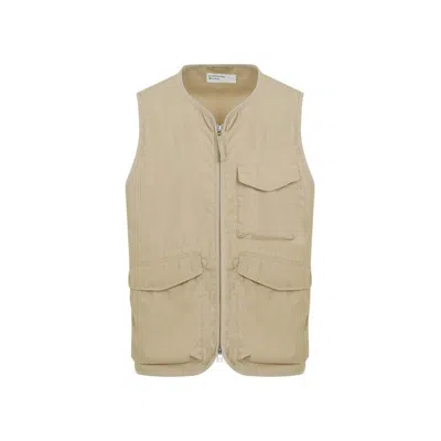 Universal Works Parachute Liner Sand Recycled Polyester Gilet In Neutrals