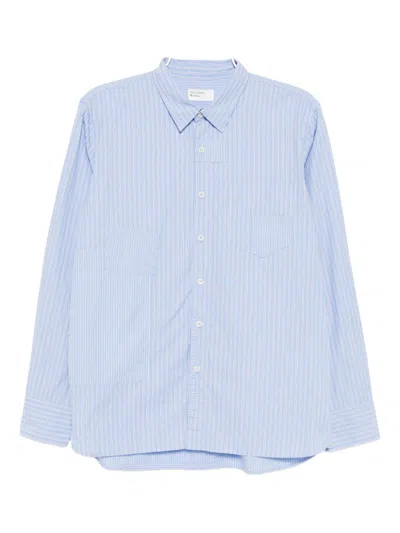 Universal Works Patched Cotton Shirt In Blue