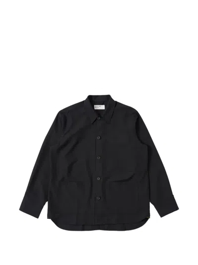 Universal Works Patch-pocket Overshirt In Black