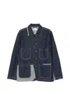 Universal Works Patchwork Denim Jacket In Blue
