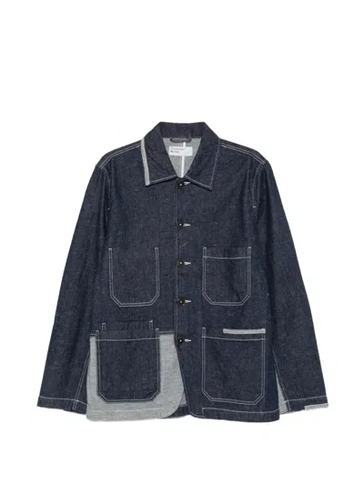 Universal Works Patchwork Denim Jacket In Blue