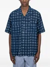Universal Works Patterned Camper-collar Shirt In Blue