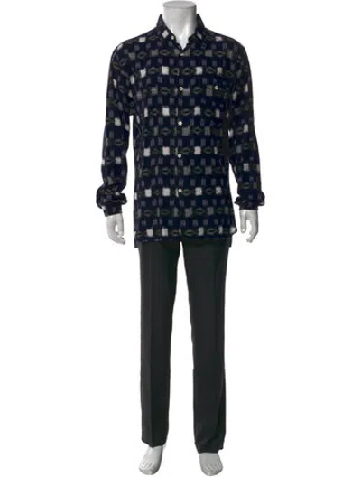 Pre-owned Universal Works Patterned Long Sleeve Dress Shirt In Black