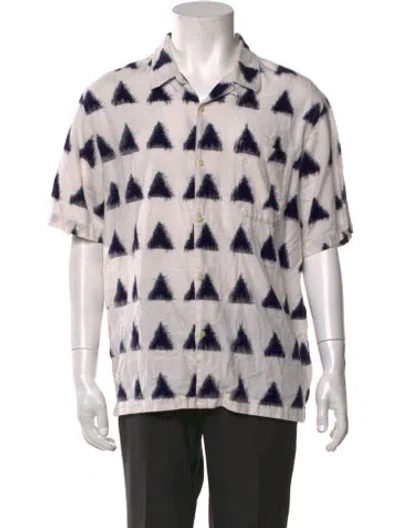 Pre-owned Universal Works Patterned Short Sleeve Shirt In White